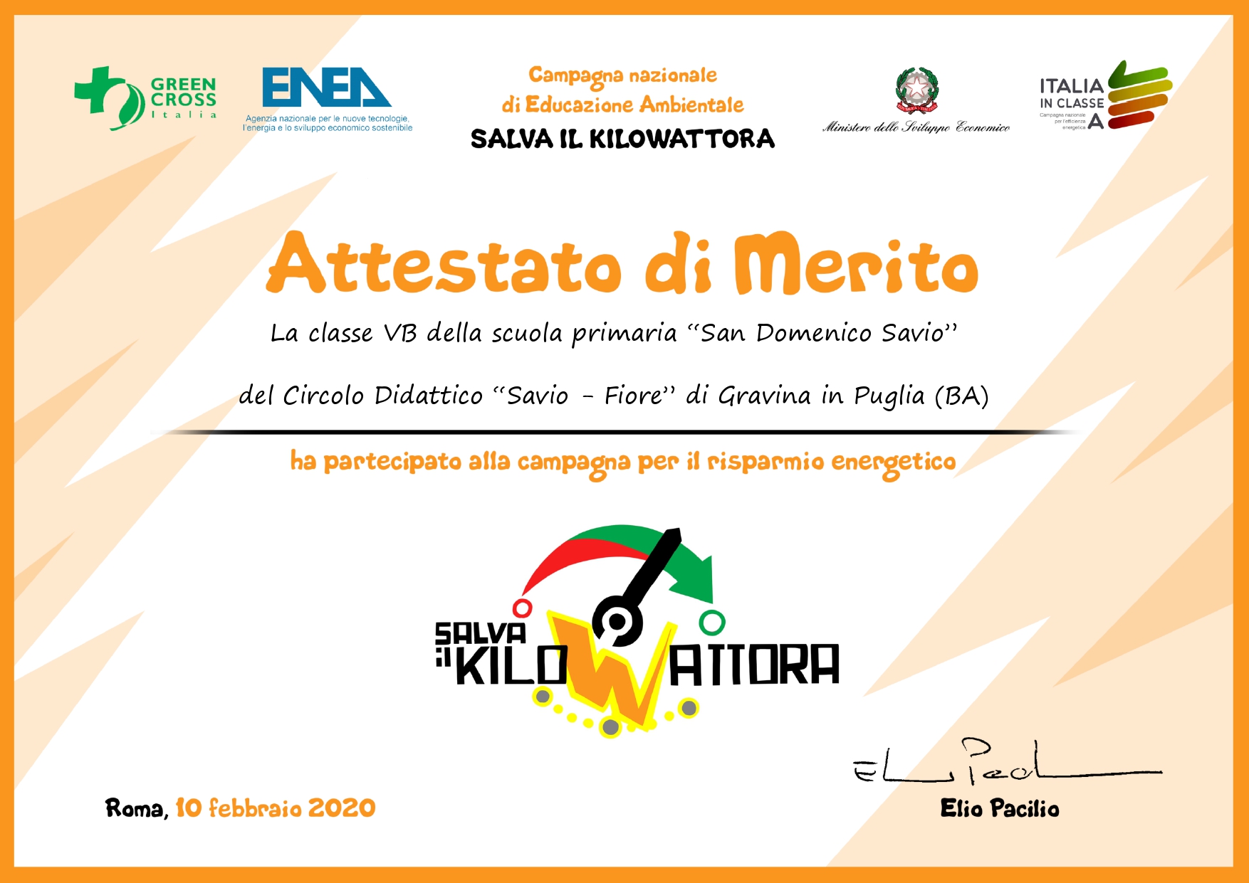 Attestato Salva il kilowattora Scuola primaria San Domenico Savio 1.pdf page 0001